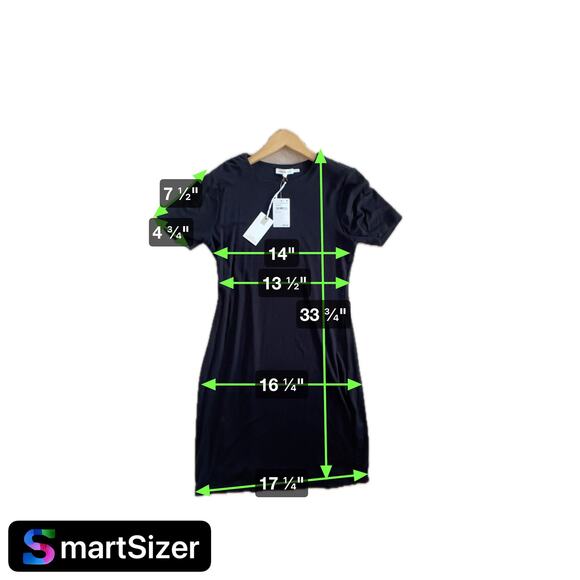 Good American Good Touch Super Stretch T-Shirt Minidress in Black001 NWT - Picture 6 of 6